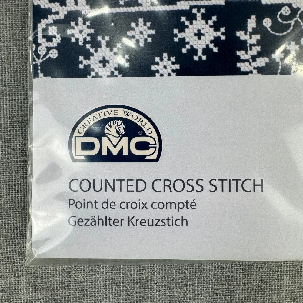 DMC Christmas Tree Counted Cross Stitch Kit 12x12 Navy Blue Christmas Sealed